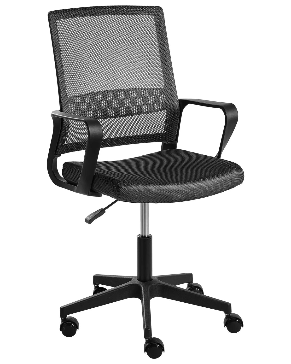 Office Chair Black Mesh Fabric Upholstery Adjustable Height Swivel Desk Computer Home Office Beliani