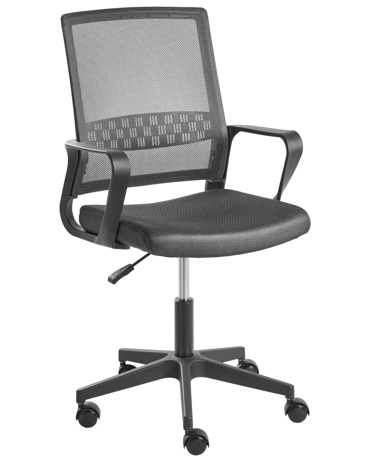 Office Chair Dark Grey Mesh Fabric Upholstery Adjustable Height Swivel Desk Computer Home Office Beliani