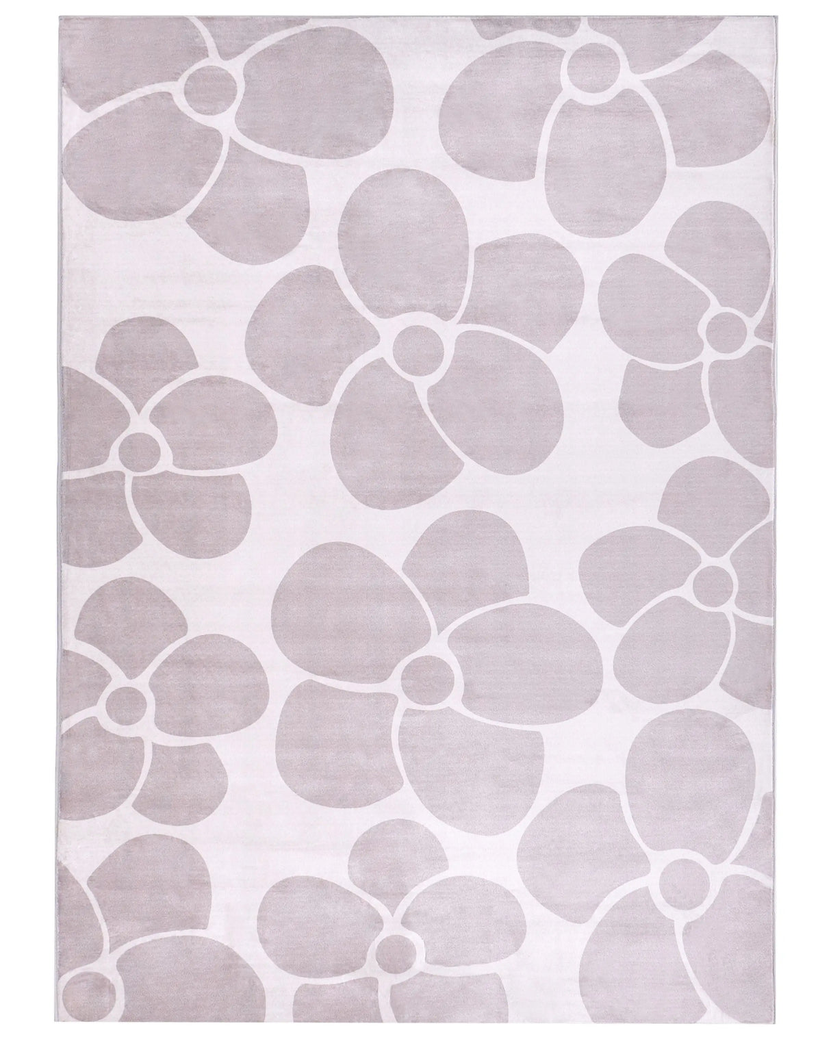 Area Rug Beige Fabric 160 x 230 cm Flower Pattern Living Room Bedroom Anti-Slip Bottom for Underfloor Heating Beliani