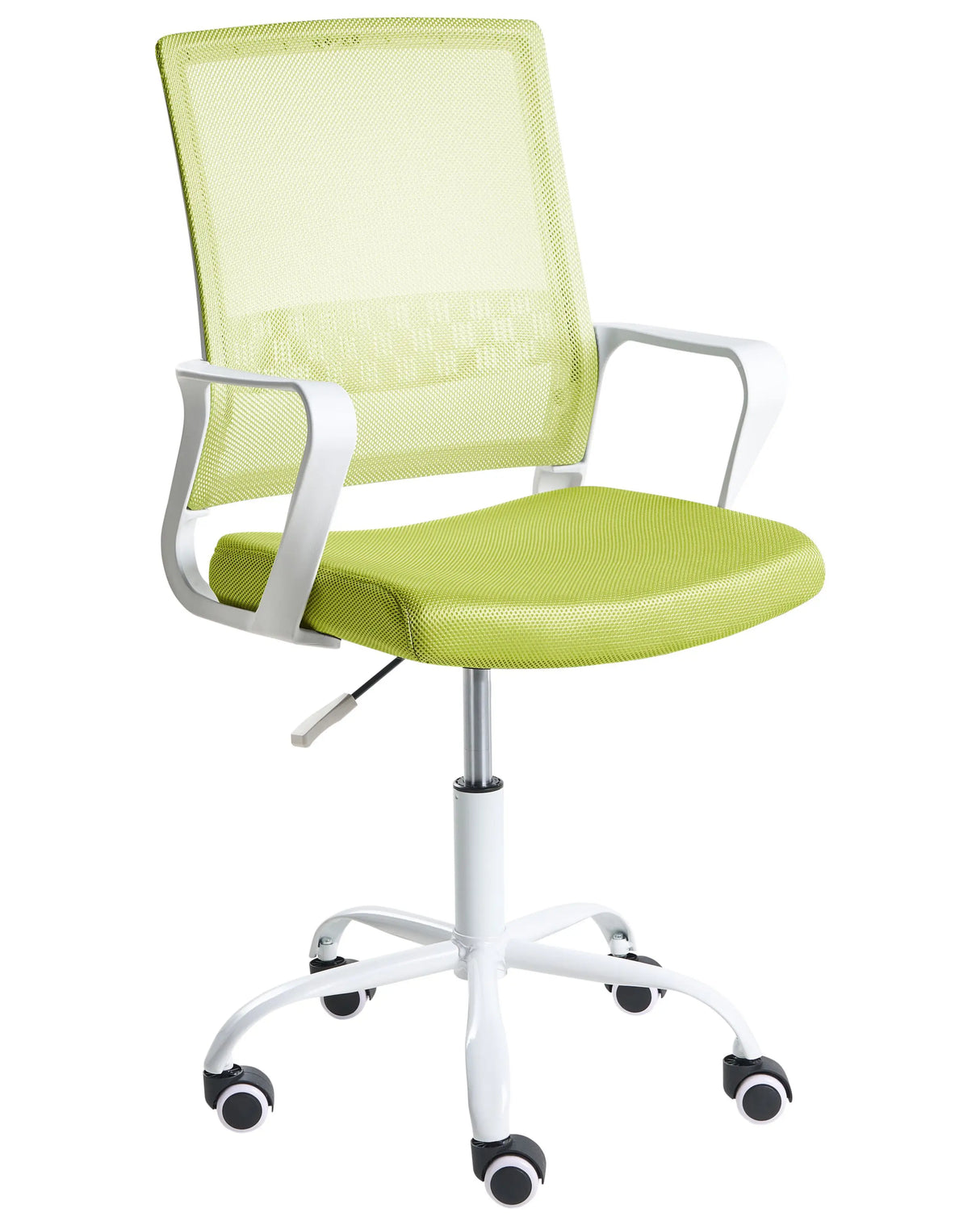 Office Chair Lime Green Mesh Fabric Upholstery Adjustable Height Swivel Desk Computer Home Office Beliani