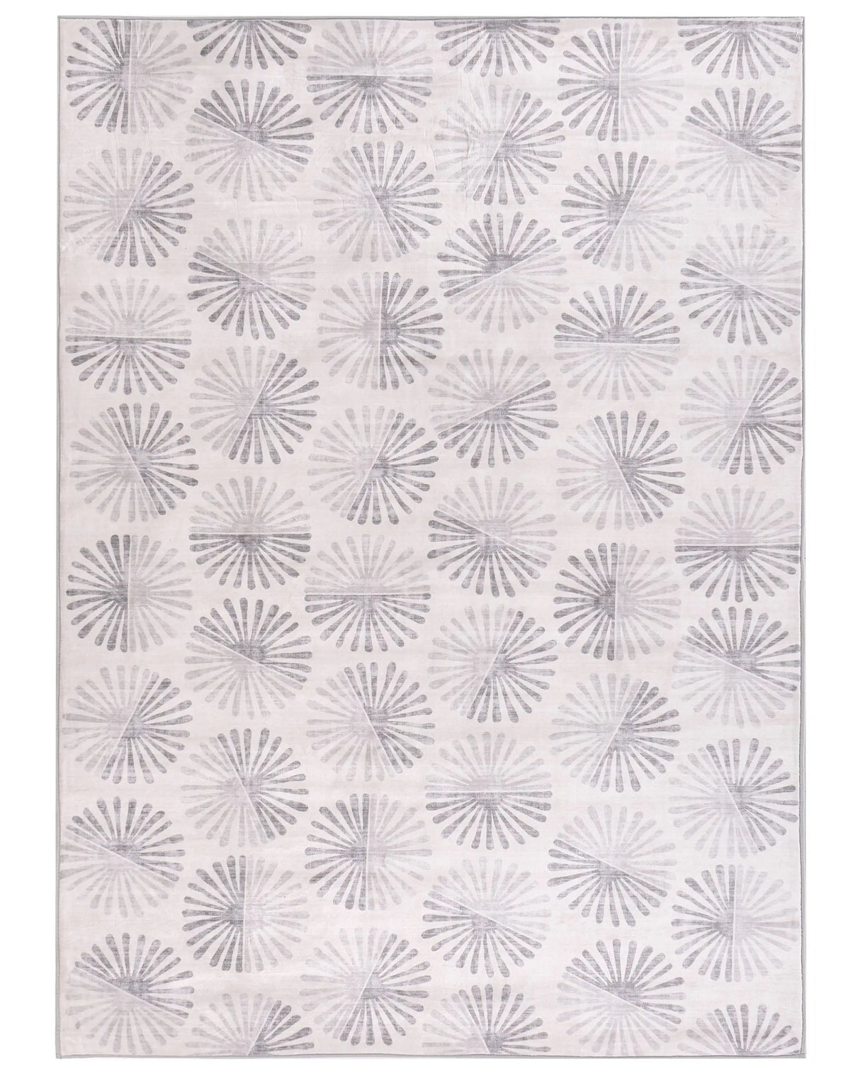 Area Rug Off-White Fabric 140 x 200 cm Modern Abstract Pattern Hallway For Underfloor Heating Anti-Slip Bottom Beliani