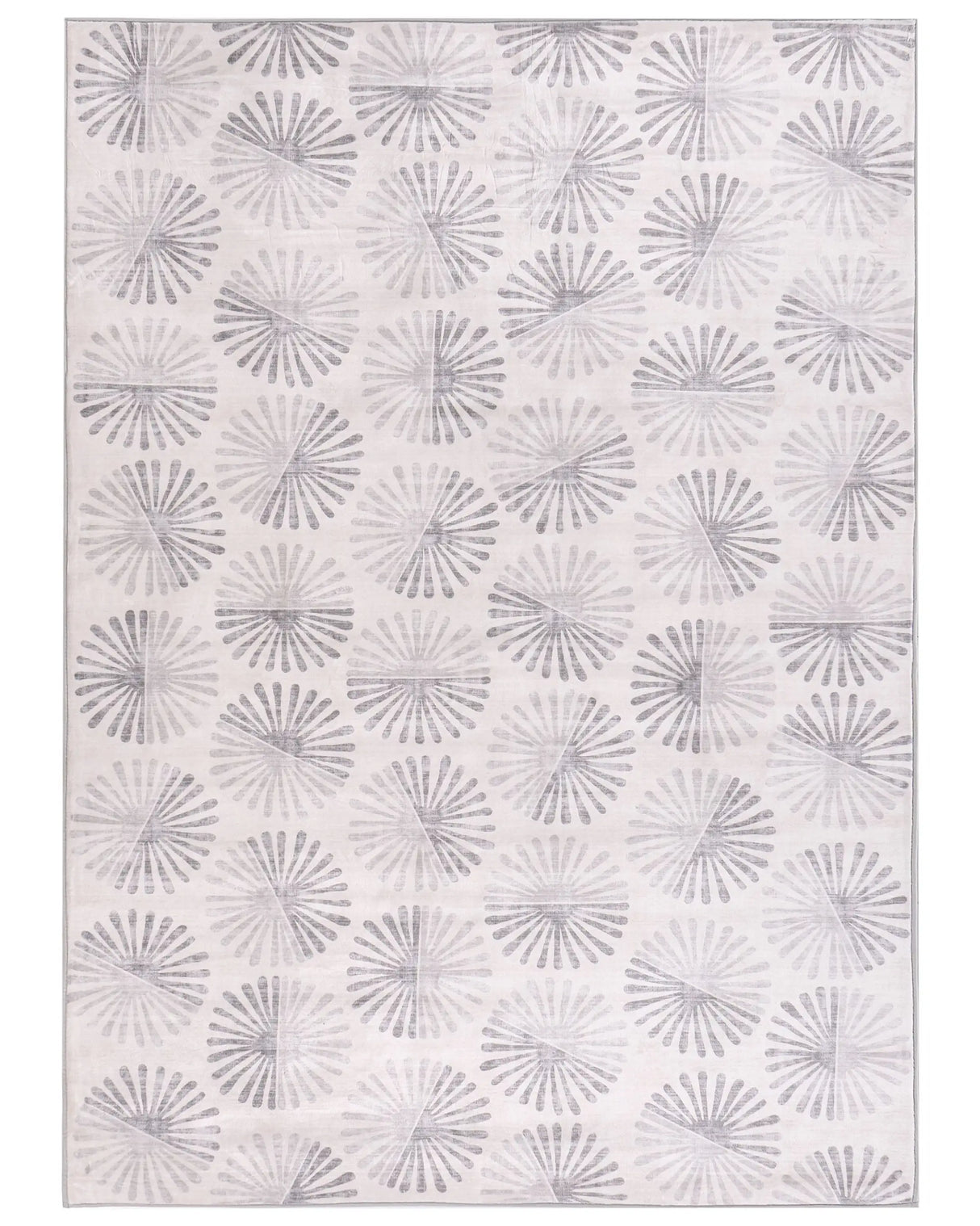 Area Rug Off-White Fabric 160 x 230 cm Modern Abstract Pattern Hallway For Underfloor Heating Anti-Slip Bottom Beliani