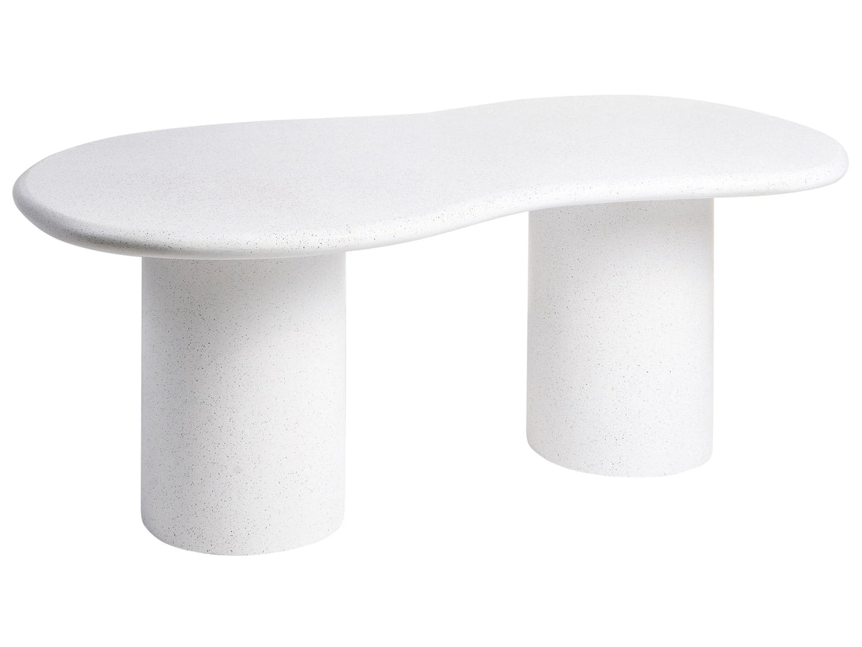 Garden Table White Terrazzo Effect MgO 6 Seater Rust Weather Resistant Irregular Shape Modern Dining Room Outdoor and Indoor Beliani