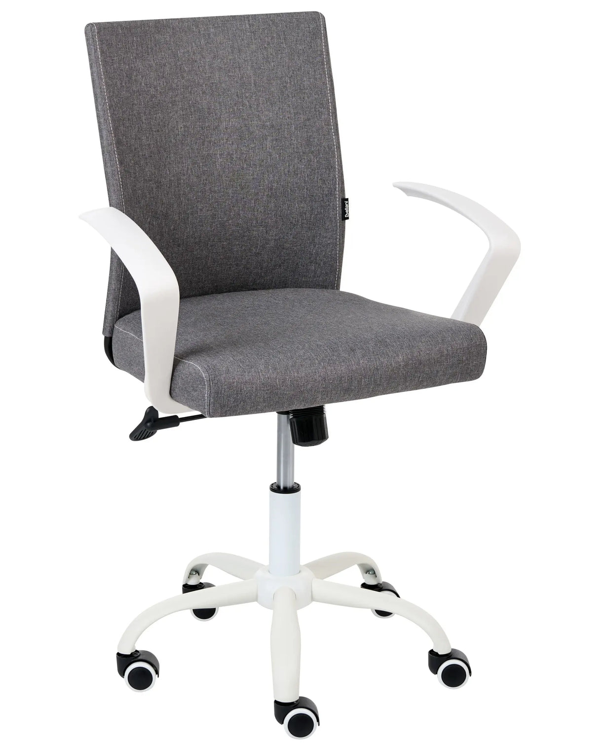 Office Chair Dark Grey Fabric Upholstery Iron Legs Adjustable Height and Backrest Swivel Home Office Beliani