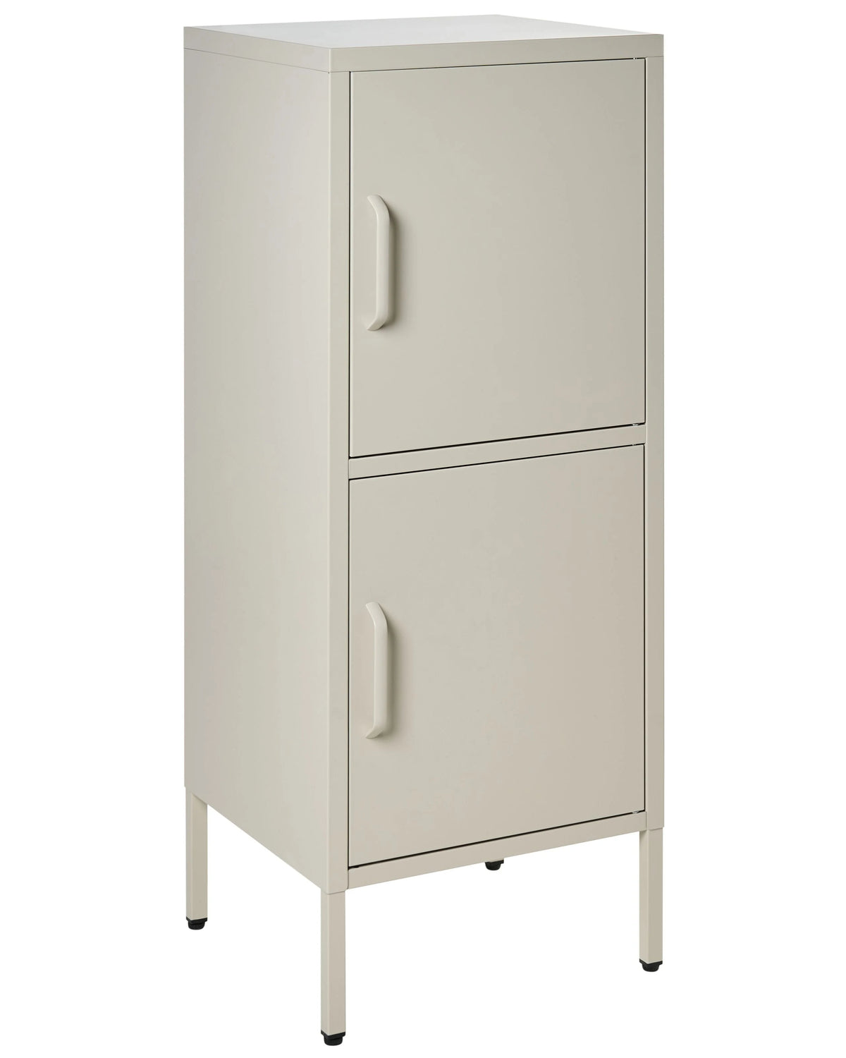 2 Door Storage Cabinet Beige Metal Home Office Unit Steel 4 Shelves Beliani