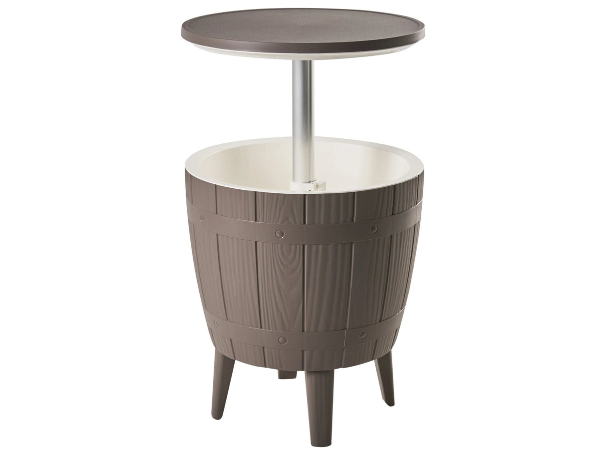 Garden Cool Bar Taupe Polypropylene Built-in Cooler Height Adjustement Mechanism Tabletop 48 cm Taupe Beliani