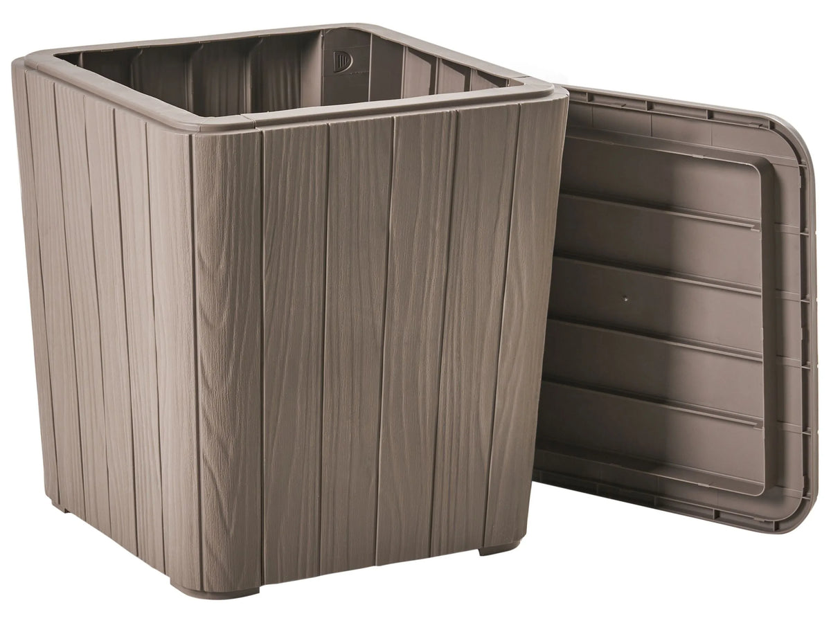 Garden Storage Box Taupe Polypropylene 40 x 42 cm Outdoor Tool Box for Textiles Beliani