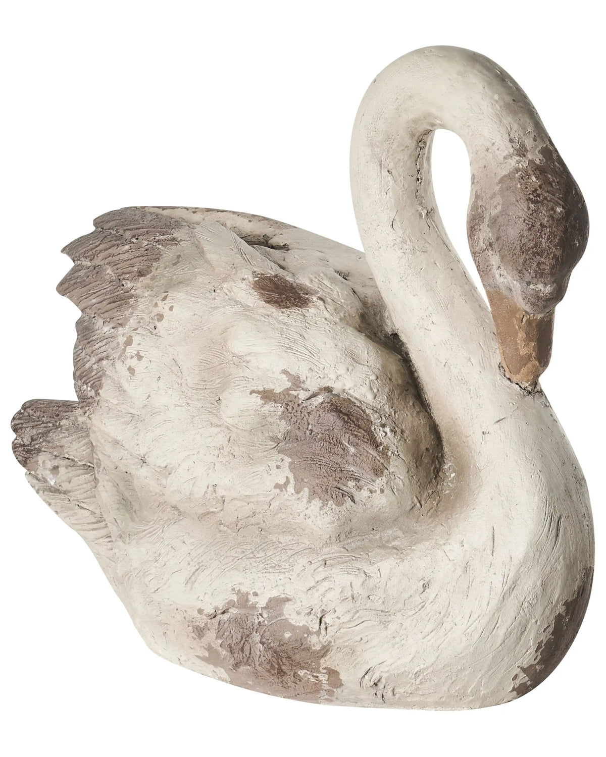 Decorative Garden Figurine Beige MgO Swan 22 x 44 x 37 cm Accent Piece Decoration Garden Terrace Patio Beliani
