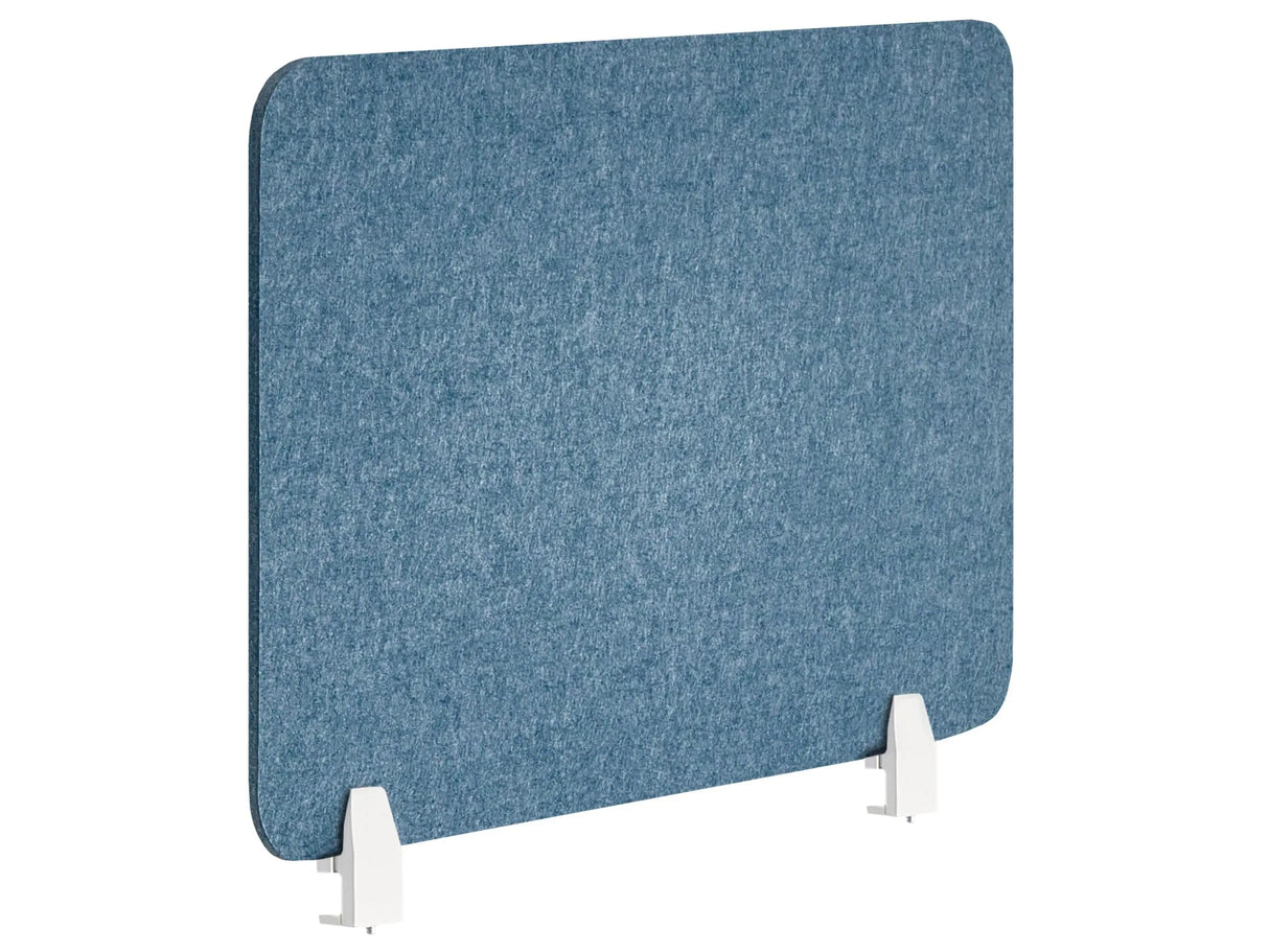 Desk Screen Blue PET Board Fabric Cover 72 x 50 cm Acoustic Screen Modular Mounting Clamps Home Office Beliani