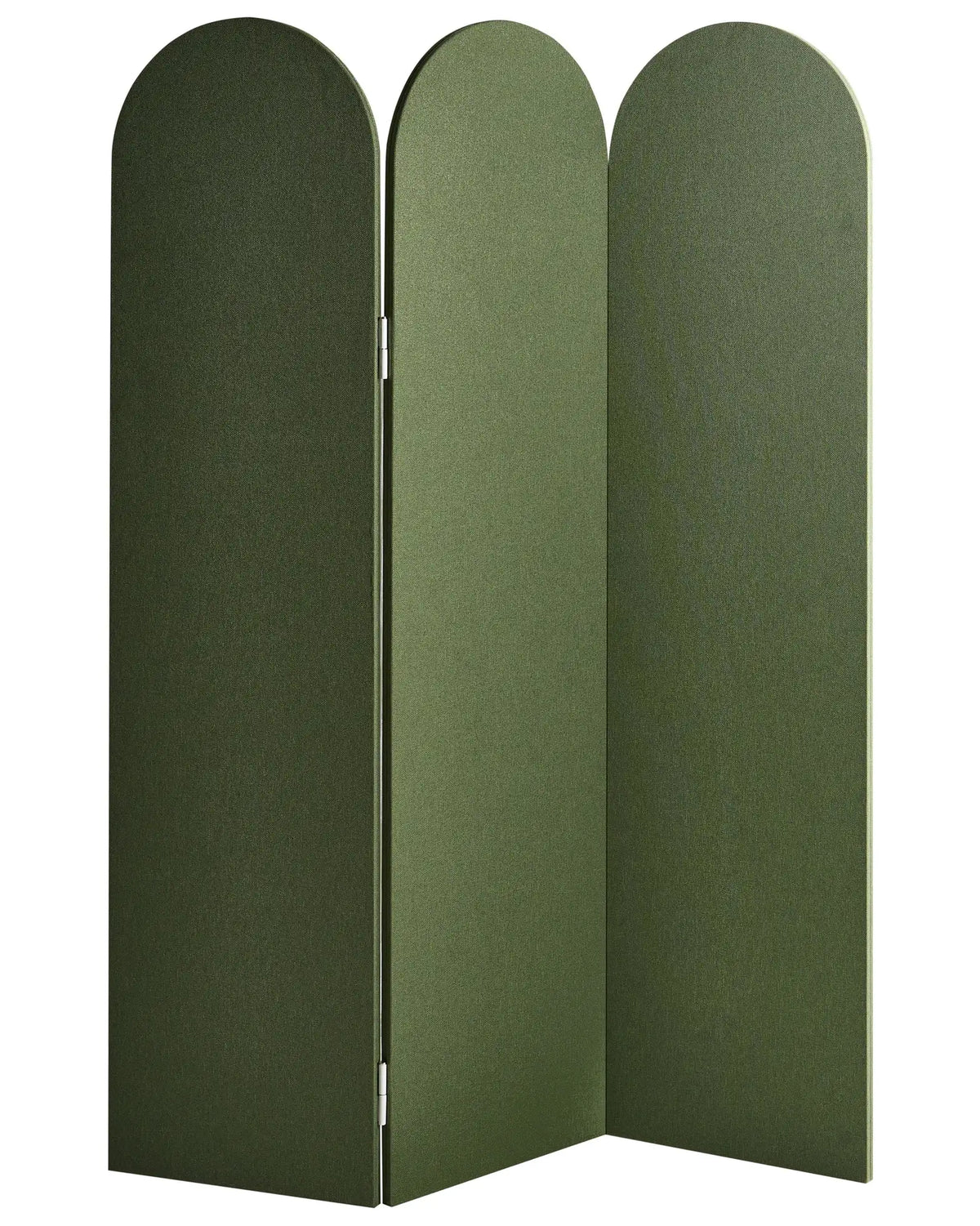 Acoustic Room Divider Green Polyester Steel Frame 3 Panels Decorative Screen Partition Beliani