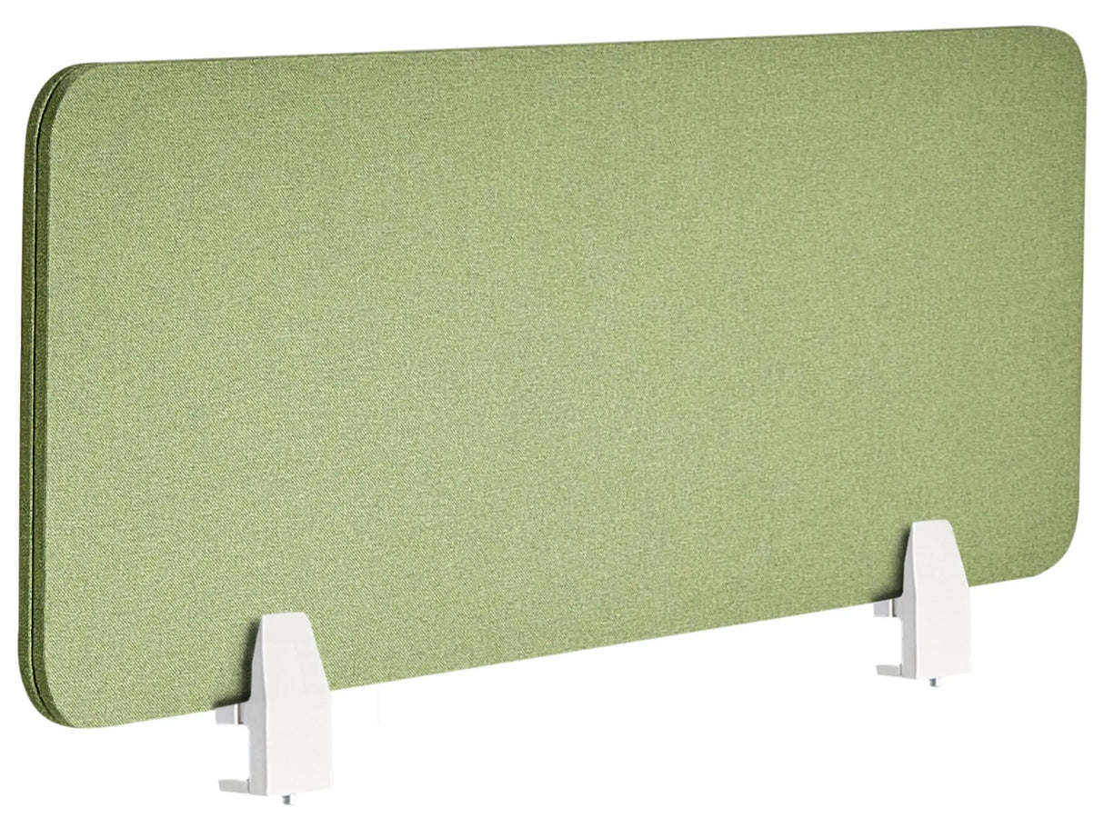 Desk Screen Green PET Board Fabric Cover 120 x 40 cm Acoustic Screen Modular Mounting Clamps Home Office Beliani
