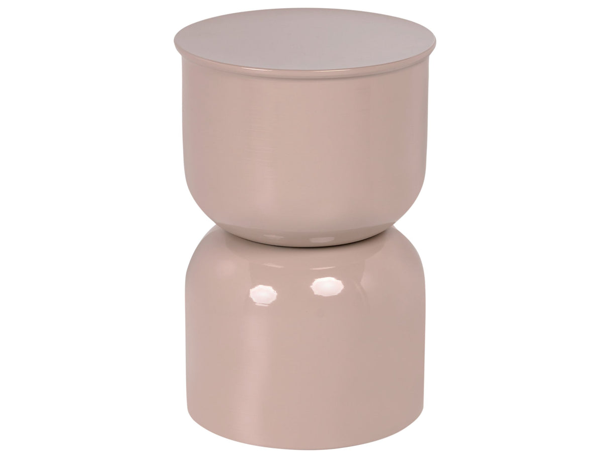 Accent Side Table Light Beige Iron Painted Indoor Living Room Bedroom Beliani
