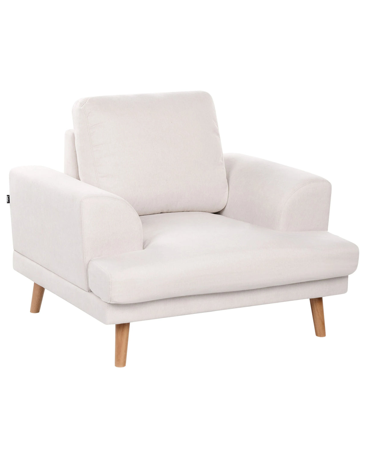 Armchair Light Beige Fabric Soft with Flared Armrests Decor Living Room Beliani