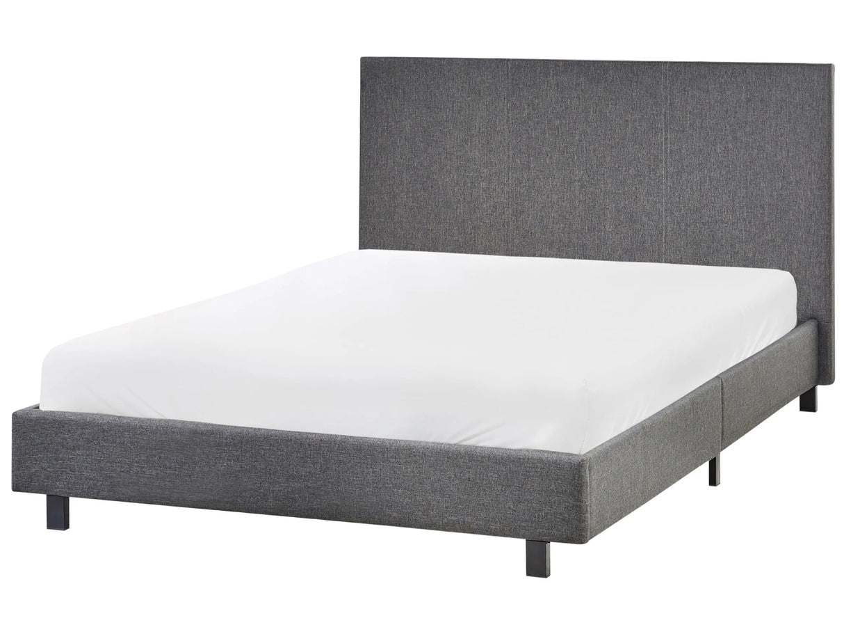 Slatted Bed Frame Grey Polyester Fabric Upholstered EU Small Double Size 4ft Modern Design Beliani