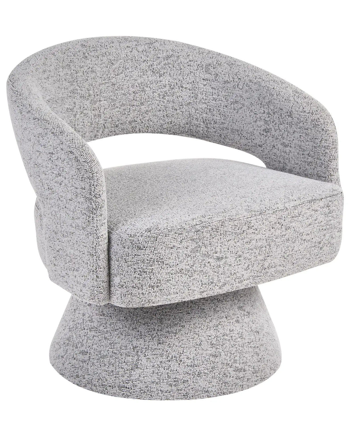 Armchair Grey Fabric Fully Upholstered Swivel 360 Scandinavian Style Living Room Beliani