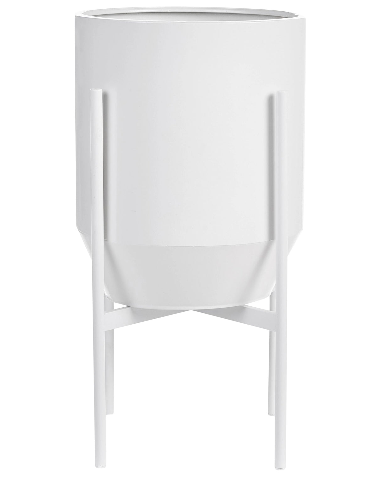 Plant Stand White Iron 33 x 33 x 62 cm Indoor Metal Flower Modern Industrial Standing Planter Beliani