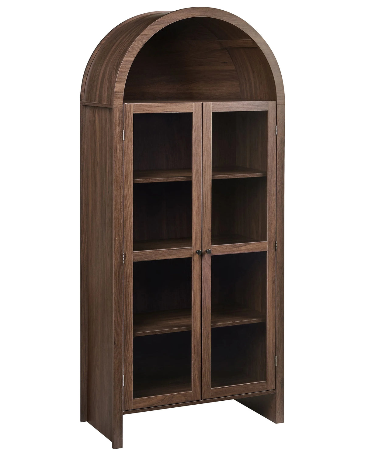 Decorative Cabinet Dark Brown Particle Board with Shelves and Glass Display Dining Room Kitchen Beliani