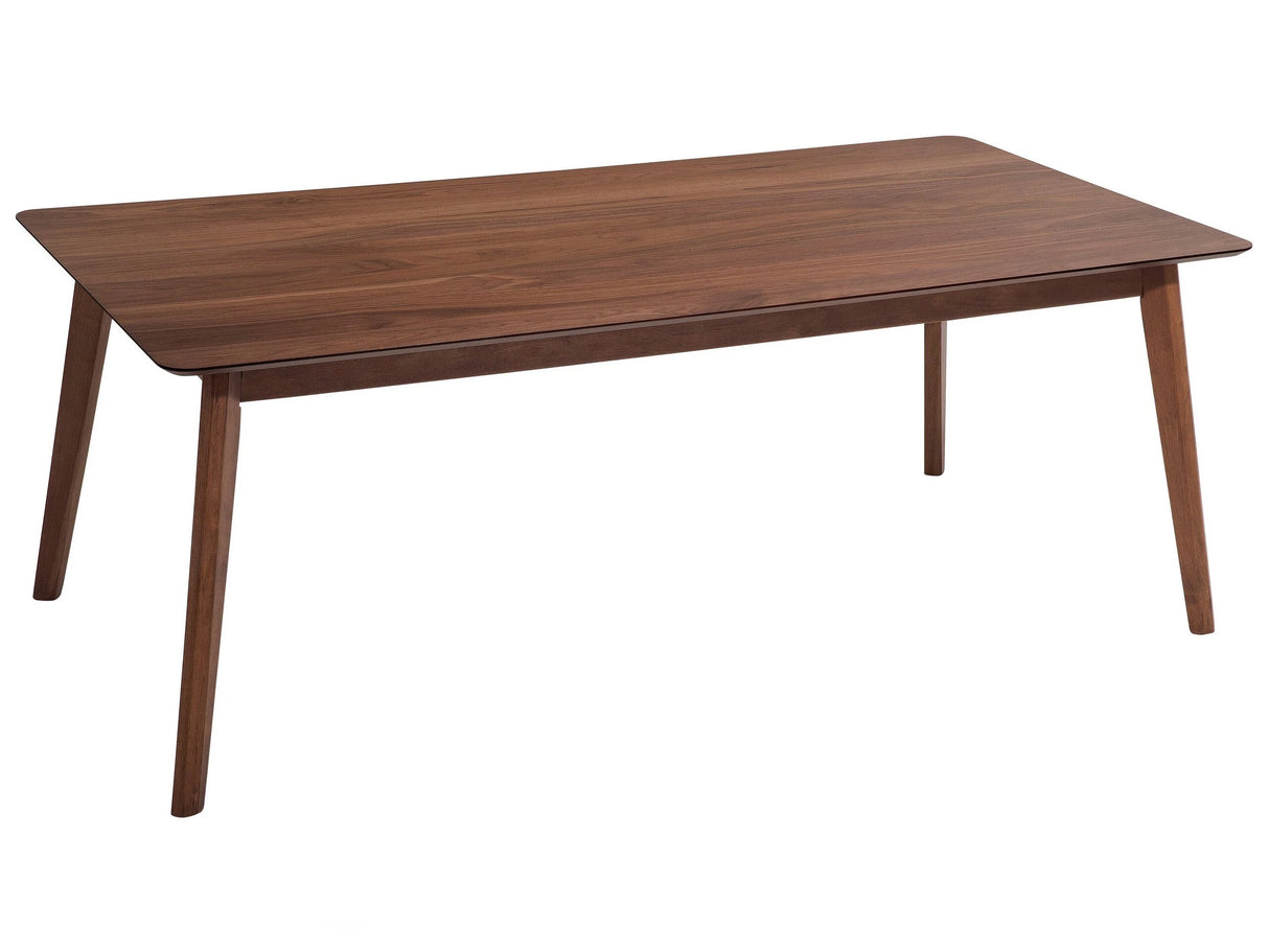 Dining Table Dark Walnut 200 x 100 cm Wooden Legs Rectangular Minimalistic Scandinavian Kitchen Beliani