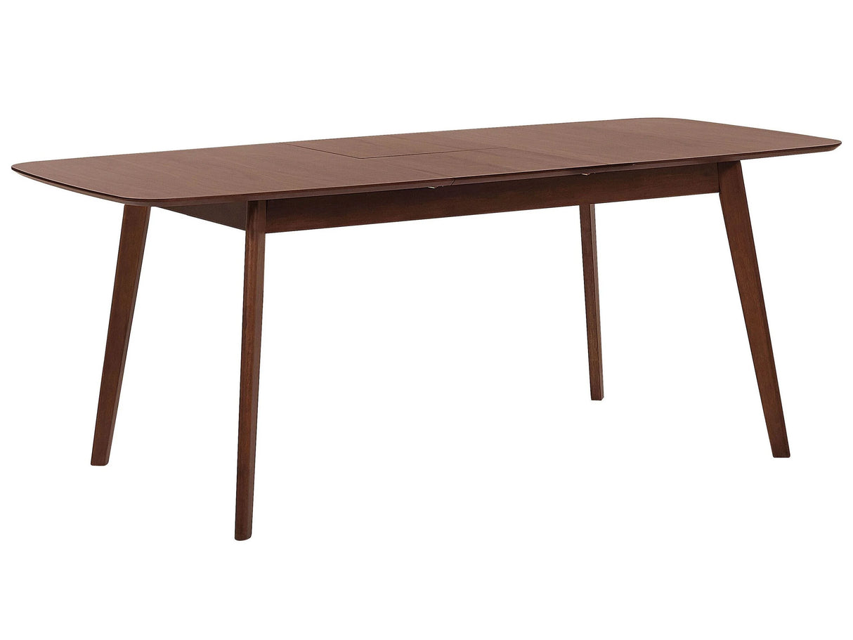 Dining Table Dark Walnut 120/150 x 75 cm Extending Leaf Wooden Legs Minimalistic Scandinavian Beliani