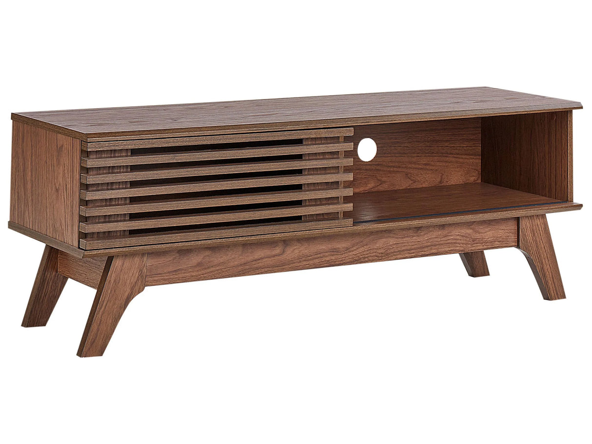 TV Stand Dark Wood Storage Shelf Sideboard Cable Management Modern Beliani