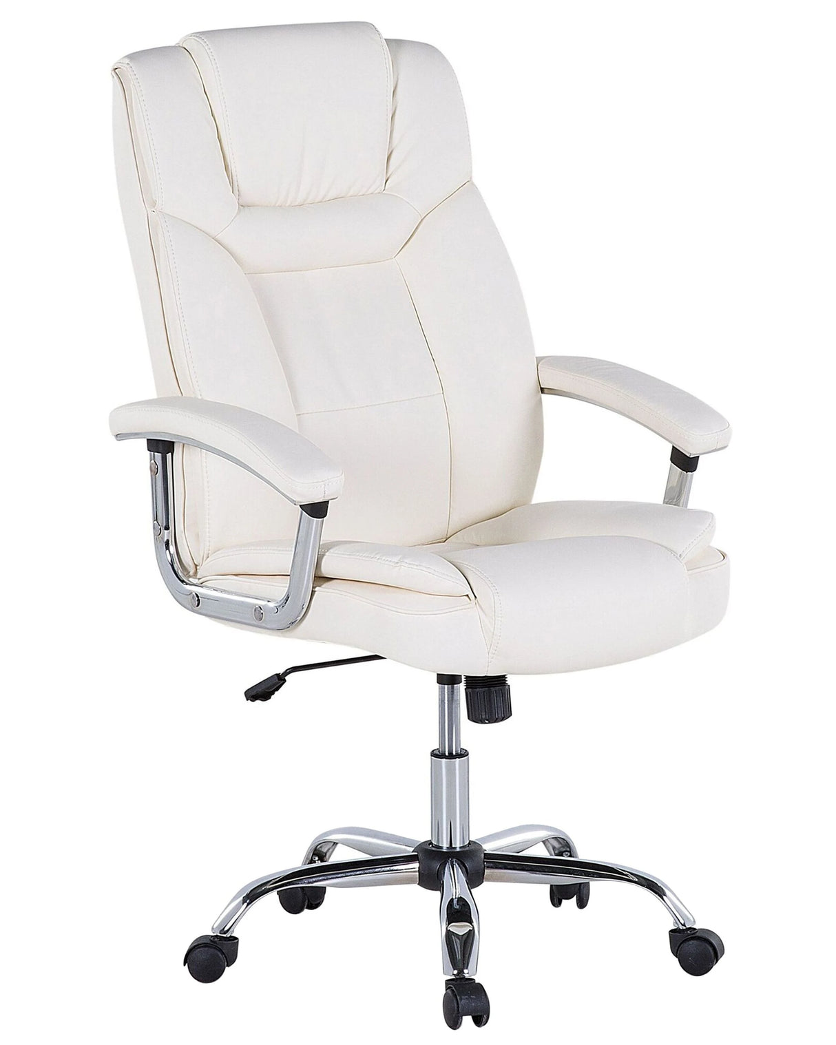 Office Executive Chair Light Beige Faux Leather Swivel Adjustable Seat Height Castors Beliani