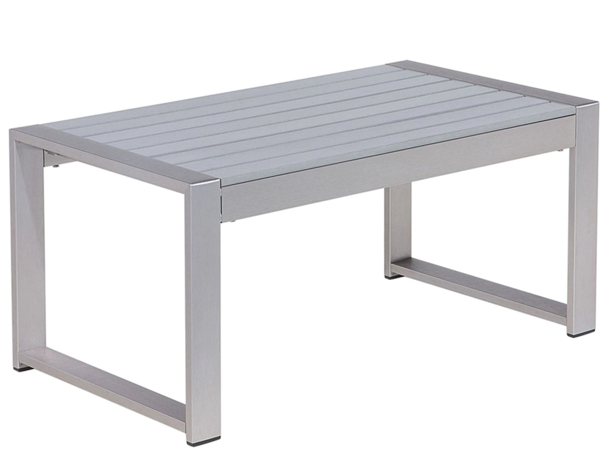 Outdoor Coffee Table Light Grey Aluminium 90 x 50 cm Metal Frame Synthetic Top Modern Minimalist Beliani