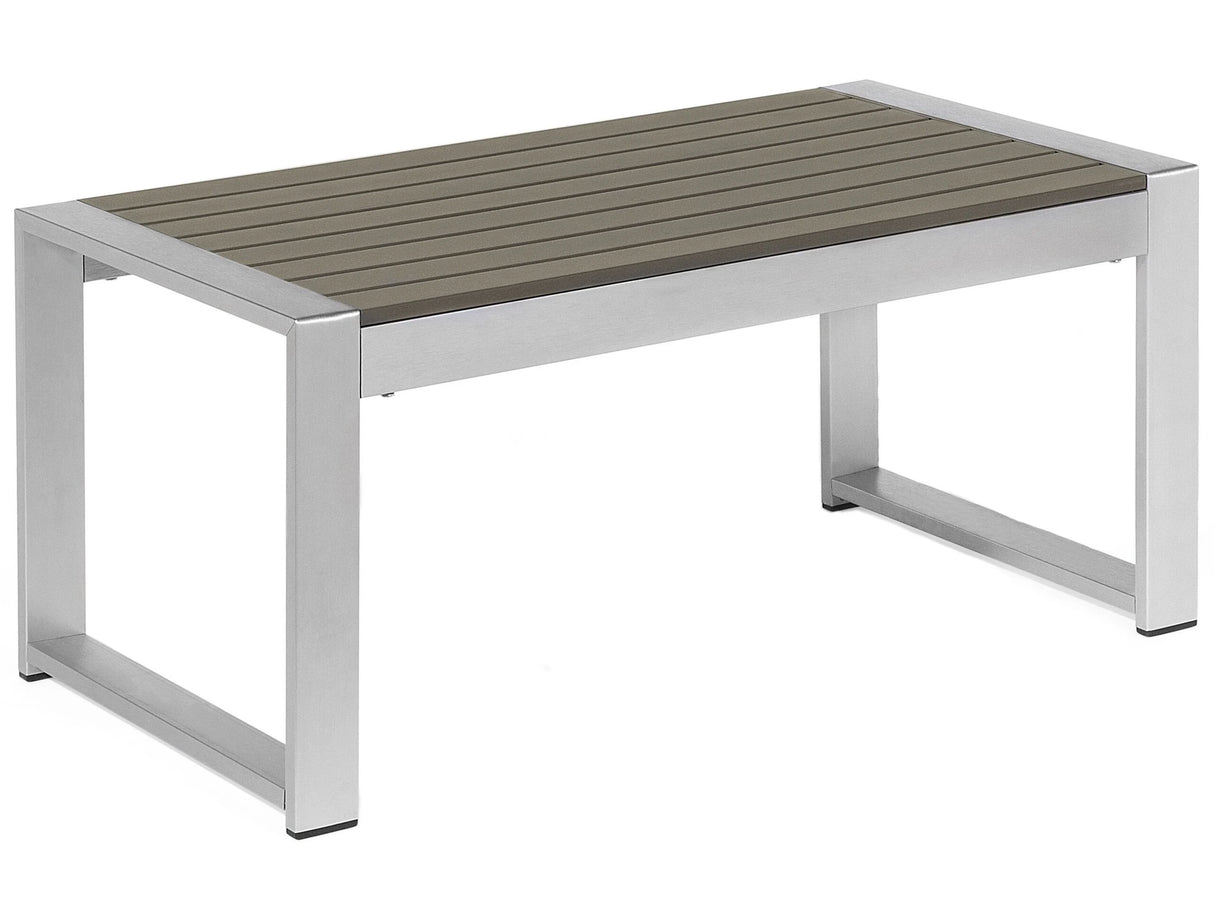 Outdoor Coffee Table Dark Grey Aluminium 90 x 50 cm Metal Frame Synthetic Top Modern Minimalist Beliani