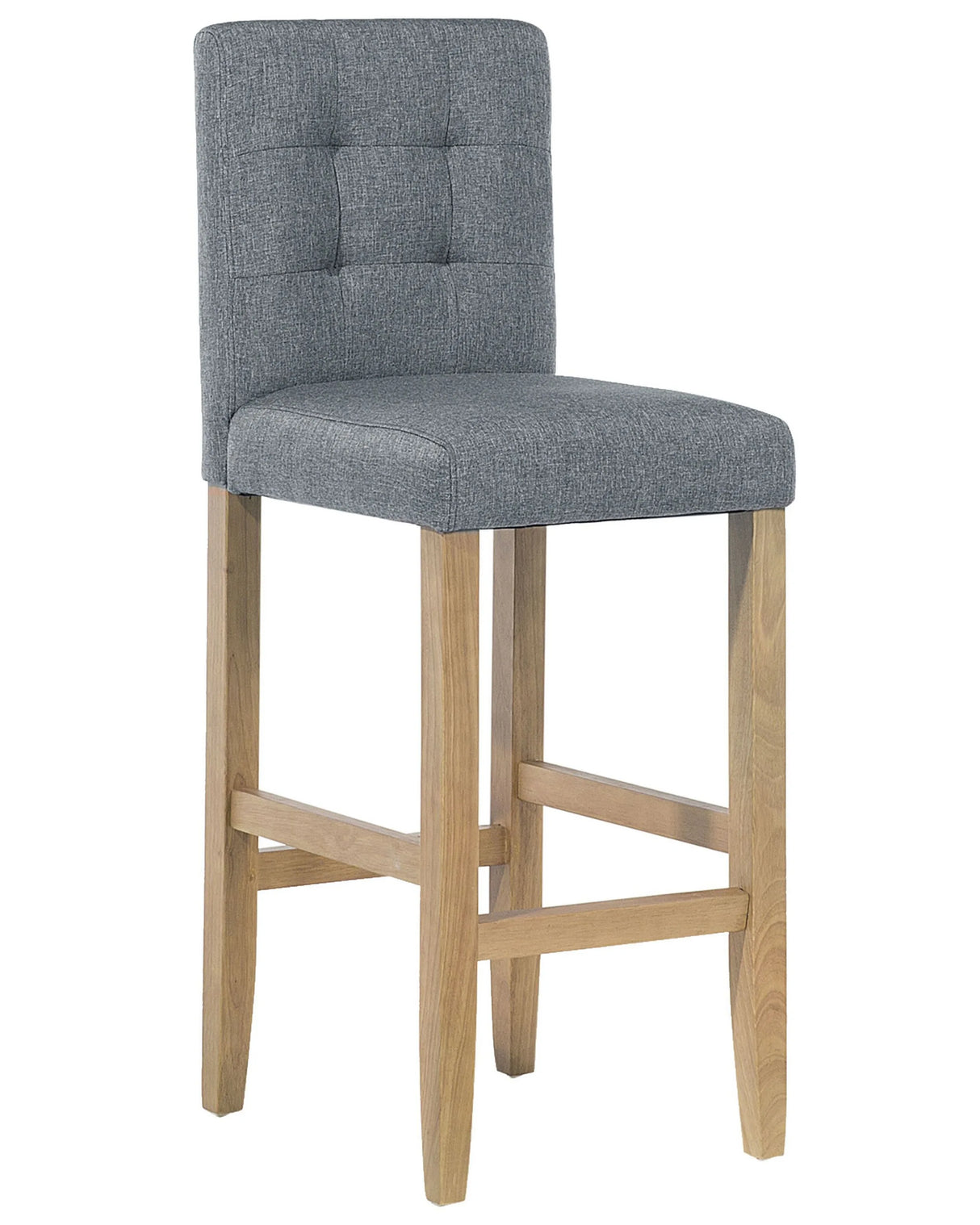 Bar Stool Grey Upholstered Fabric Kitchen Dining Room Modern Button Tufted Beliani