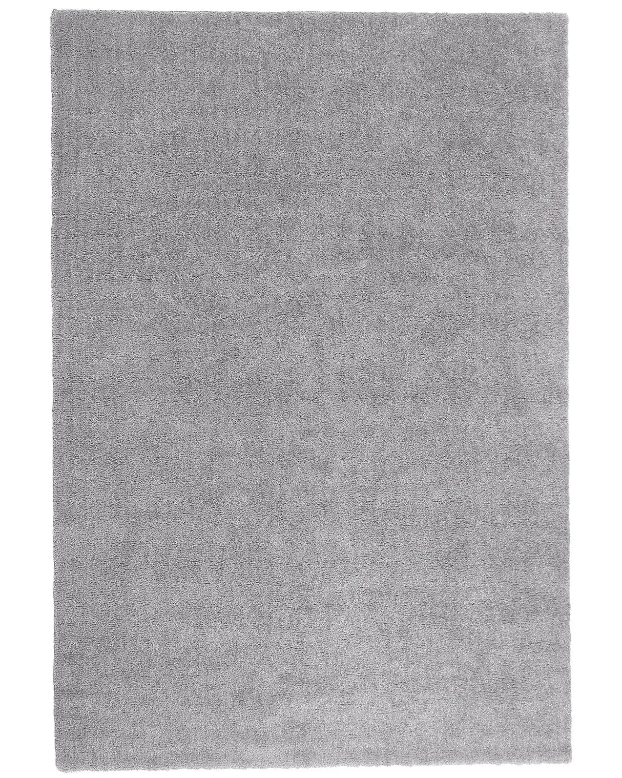 Shaggy Area Rug Light Grey 140 x 200 cm Modern High-Pile Machine-Tufted Rectangular Carpet Beliani