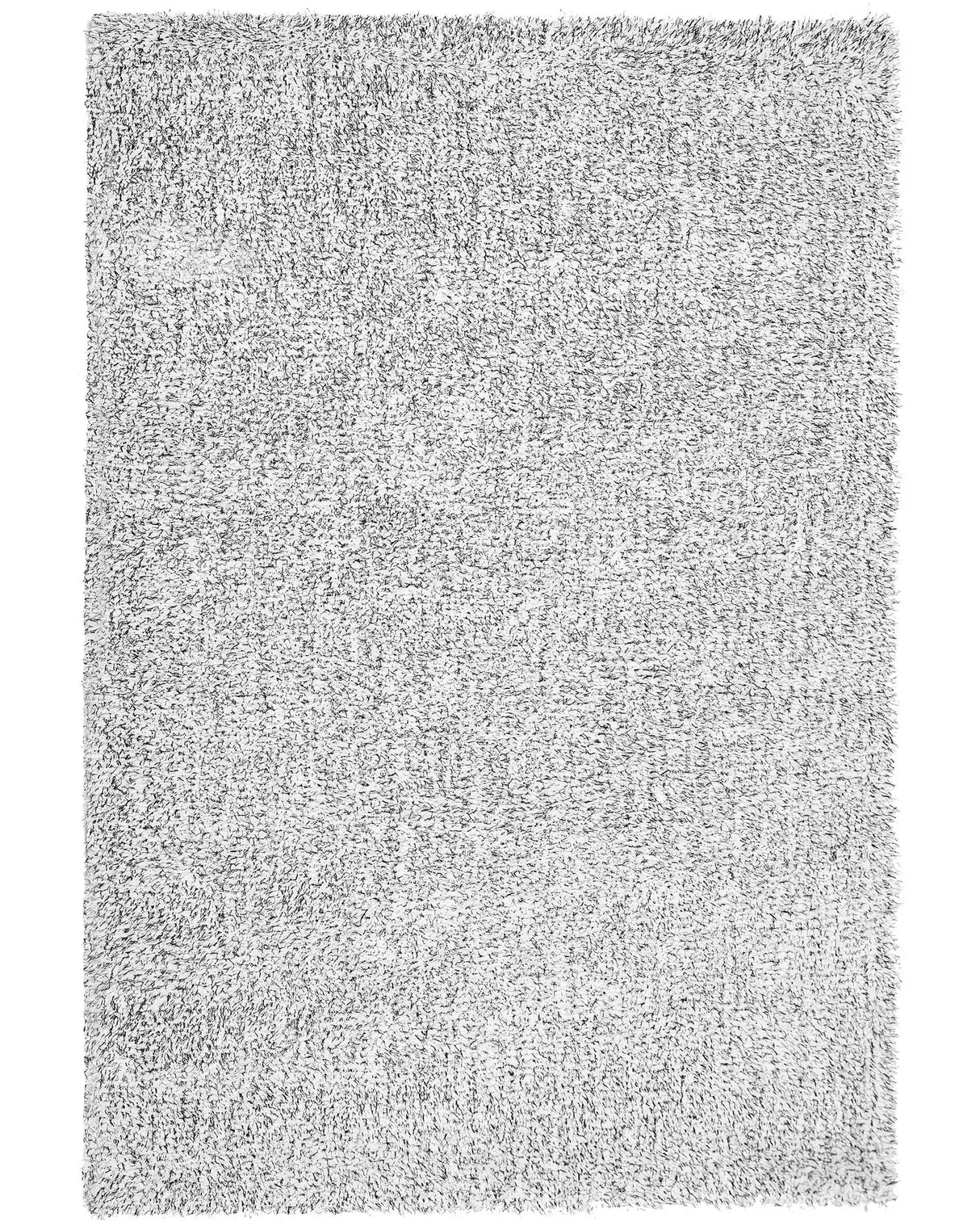 Shaggy Area Rug Grey Melange 140 x 200 cm Modern High-Pile Machine-Tufted Rectangular Carpet Beliani