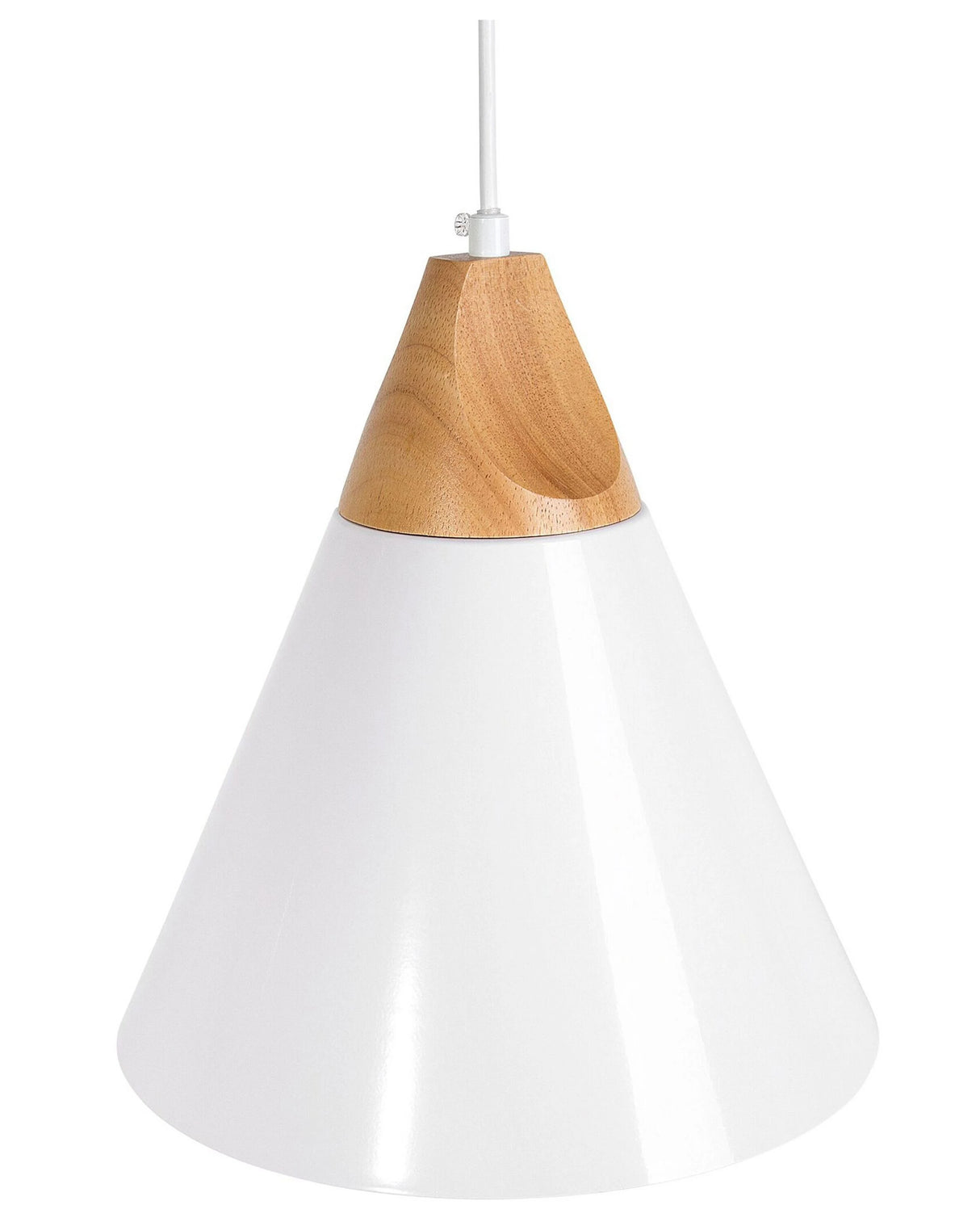 1-Light Pendant Lamp Light White Cone Shade Modern Beliani