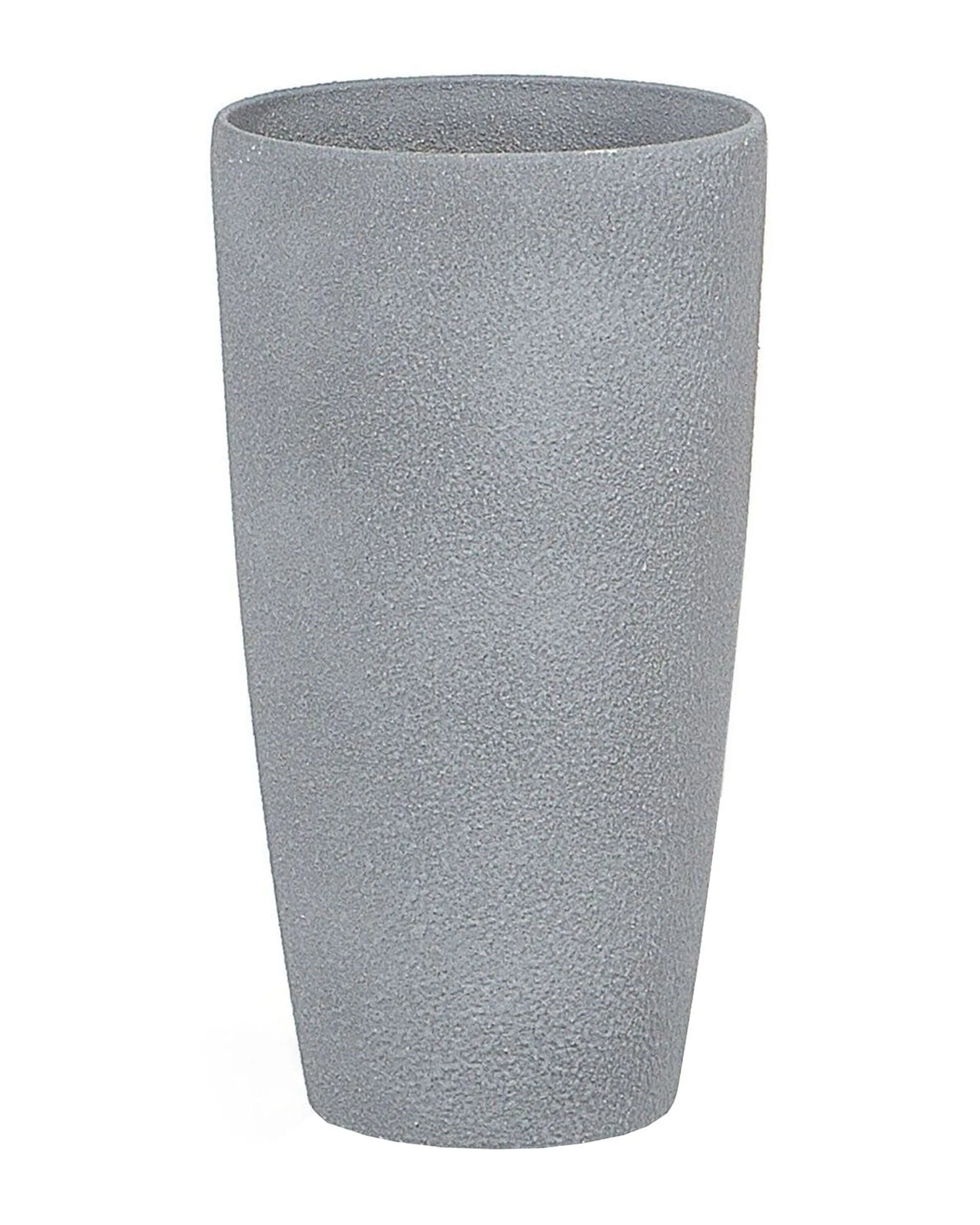 Plant Pot Grey Stone Tall Flower Planter 42 x 23 cm Modern Minimalistic Outdoor Indoor Decor Accessories Beliani