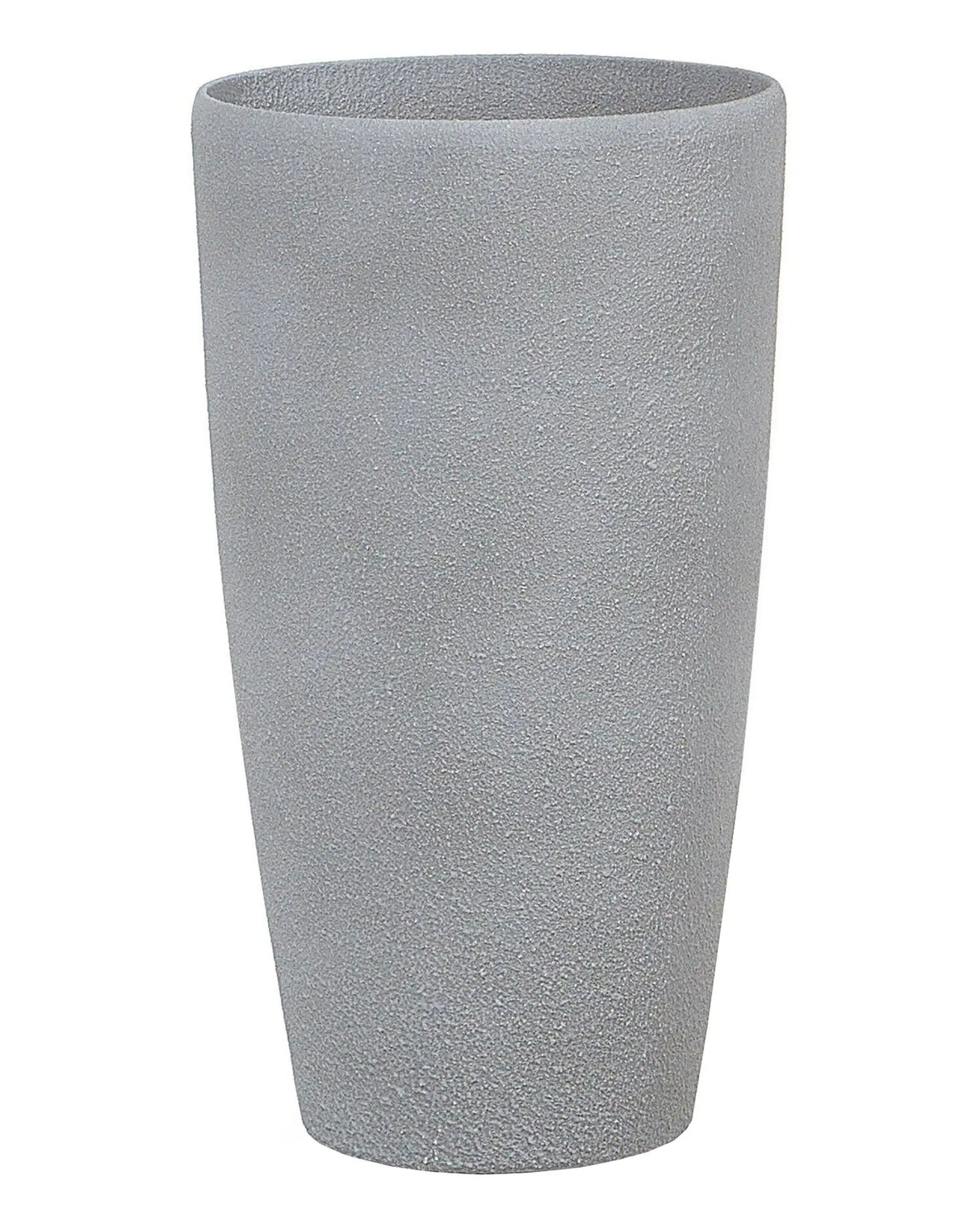 Plant Pot Grey Stone Tall Flower Planter 58 x 31 cm Modern Minimalistic Outdoor Indoor Decor Accessories Beliani