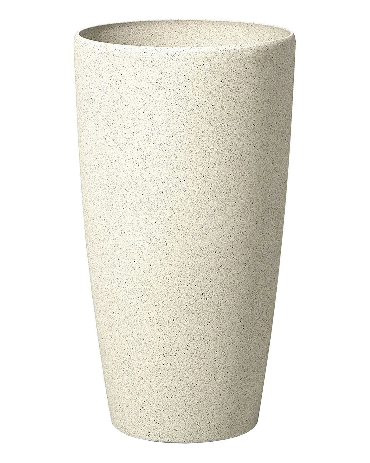 Plant Pot Beige Stone Tall Flower Planter 58 x 31 cm Modern Minimalistic Outdoor Indoor Decor Accessories Beliani