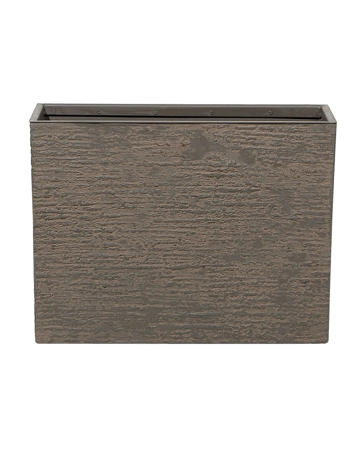 Plant Pot Brown Stone 45 x 60 x 25 cm Indoor Outdoor Rectangular Planter Beliani