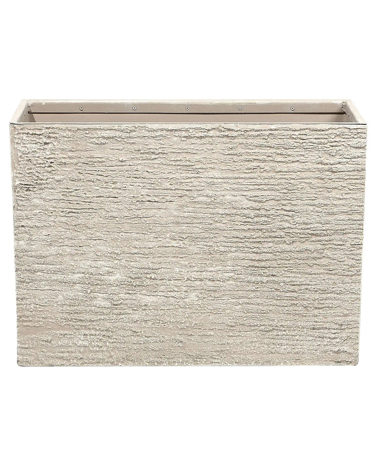 Plant Pot Beige Stone 50 x 70 x 29 cm Indoor Outdoor Rectangular Planter Beliani