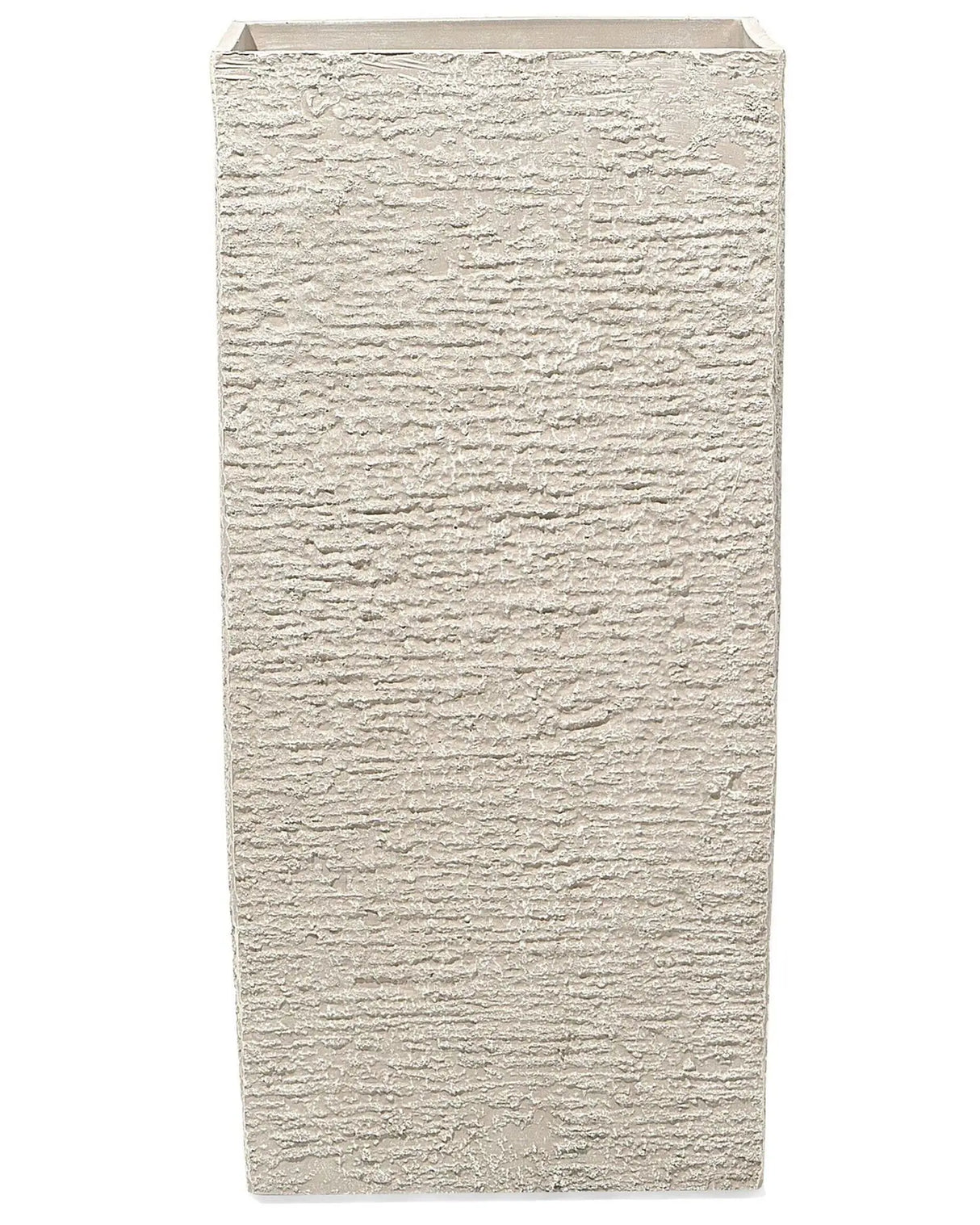 Tall Plant Pot Beige Stone 40 x 40 x 81 cm Indoor Outdoor Planter Beliani