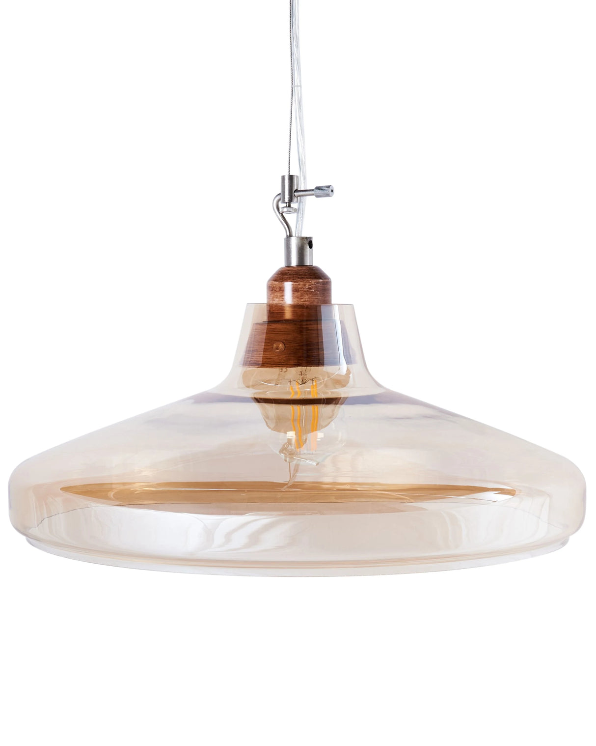 Pendant Lamp Tinted Gold Glass Vintage Style Ceiling Light Beliani
