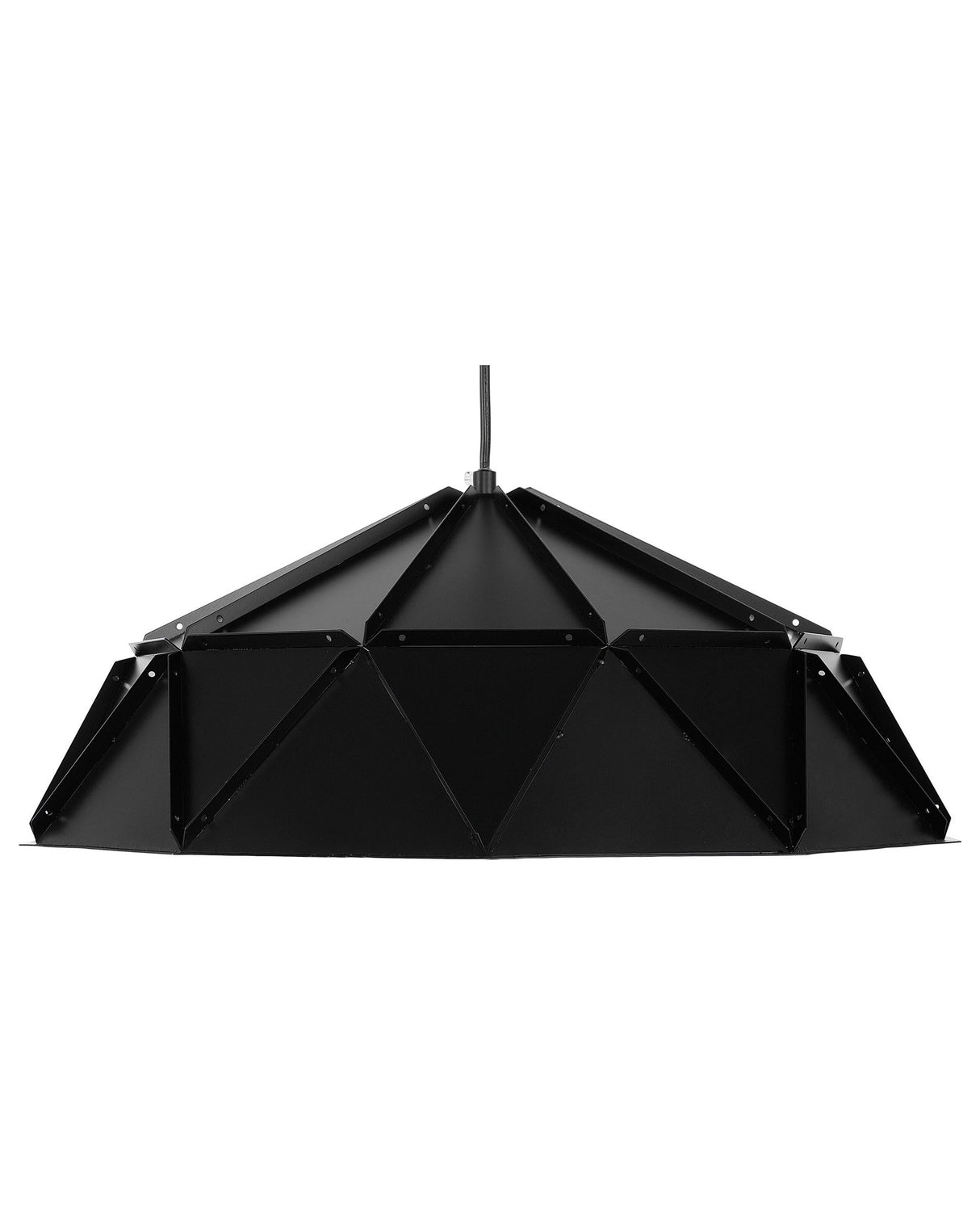 Pendant Lamp Black Metal Geometrical Shape 1 Light Modern Beliani