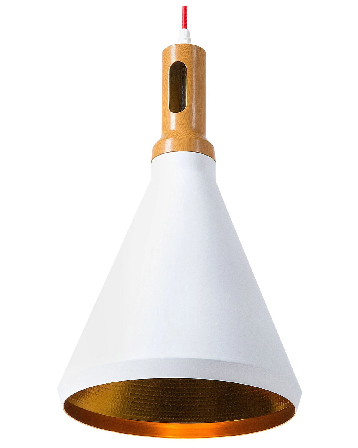 Pendant Lamp White Copper Colour Aluminium Bell Shape Task Lighting Modern Beliani