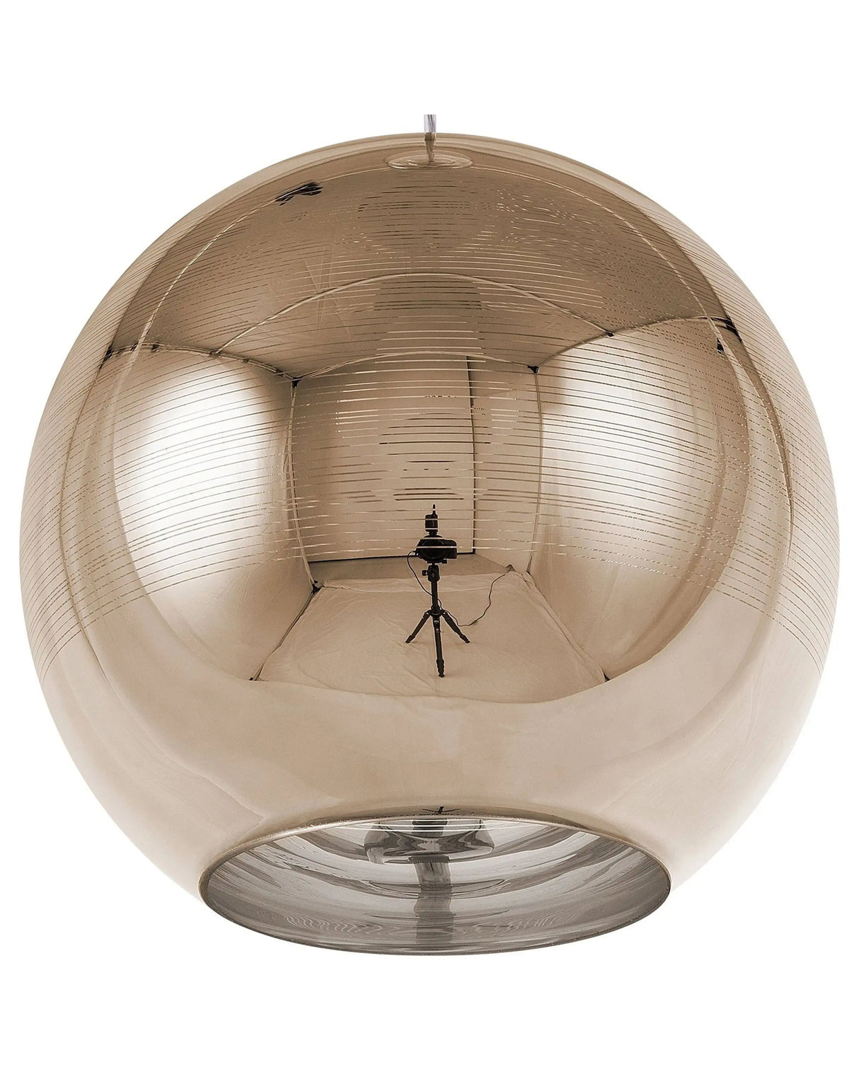 Pendant Lamp Gold Glass Round Globe Shape 1 Light Modern Beliani