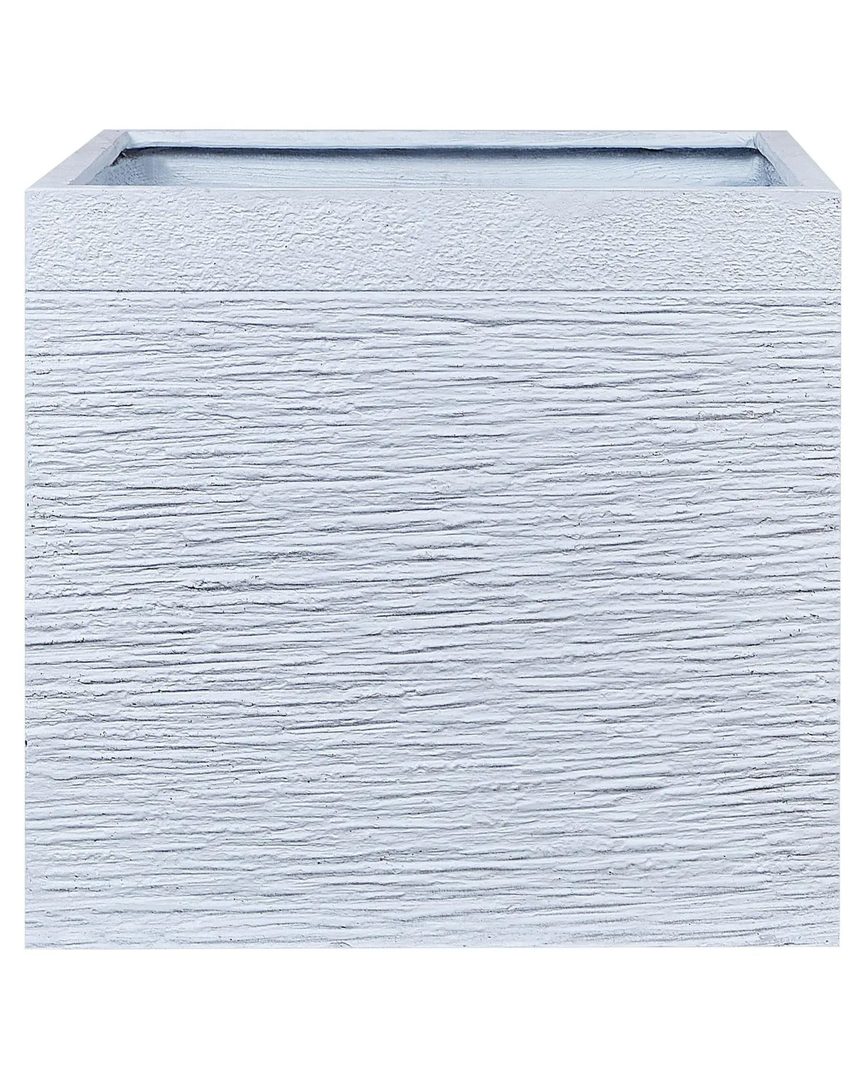 Plant Pot Planter Solid White Fibre Clay Square 50 x 48 cm UV Resistance Beliani