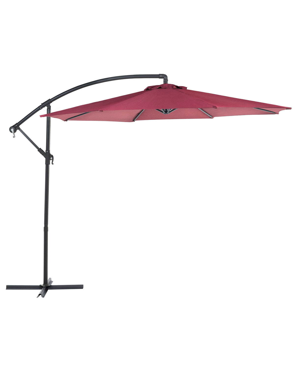 Garden Sun Parasol Burgundy Fabric Steel 300 cm Weather Resistant Beliani