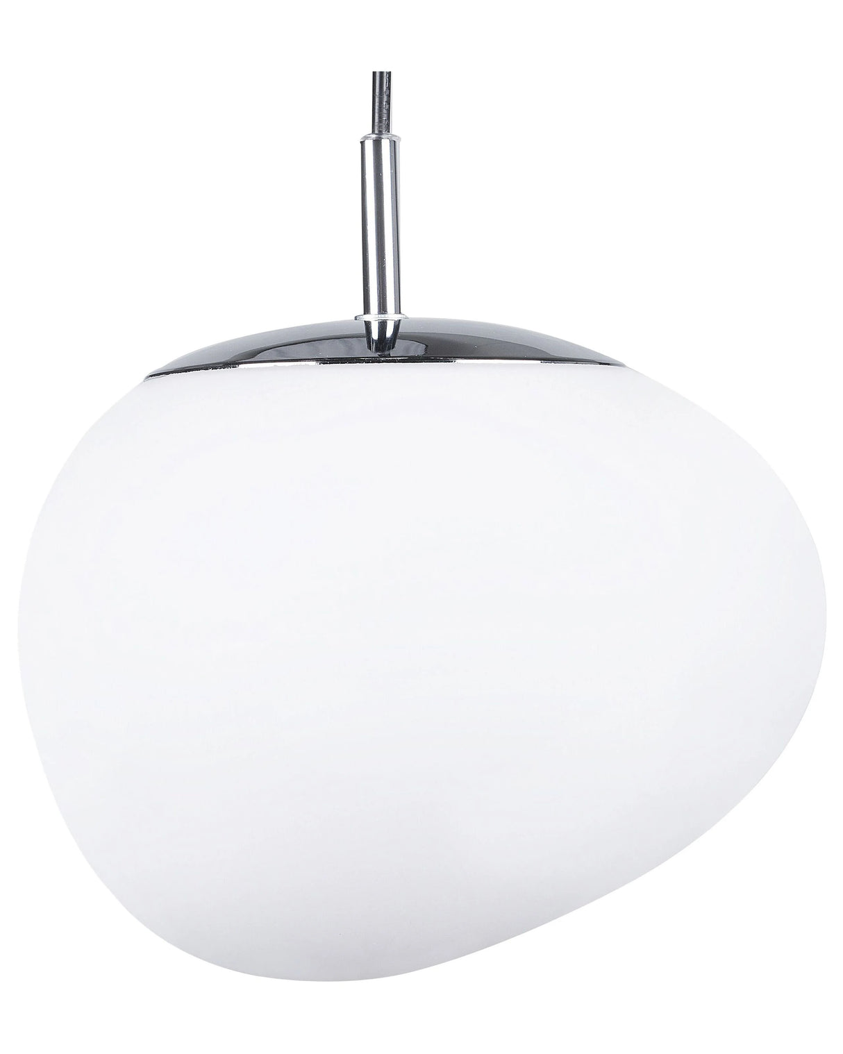 Pendant Lamp White Glass Silver Elements Irregular Shape 1 Light Modern Beliani