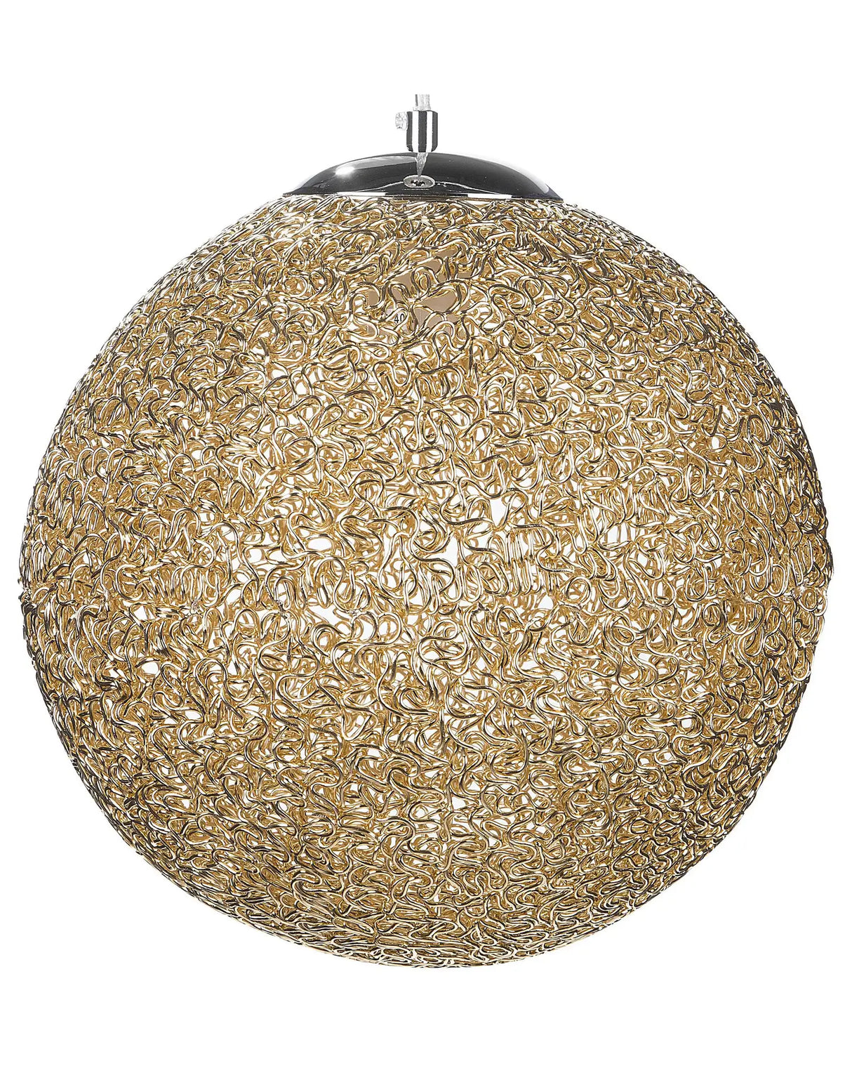 Pendant Lamp Golden Aluminium Round Globe Shape Modern Beliani