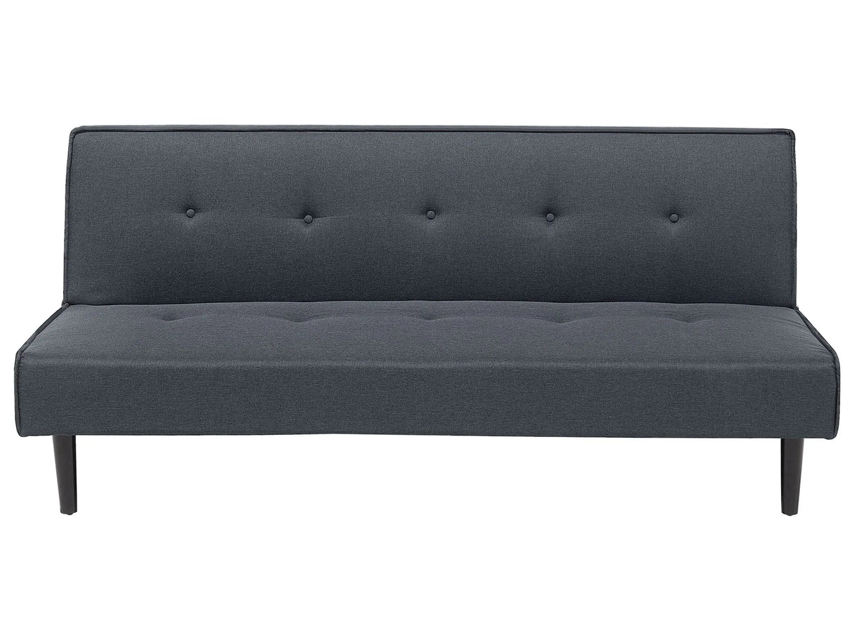 Sofa Bed Dark Grey 3 Seater Buttoned Seat Click Clack Beliani