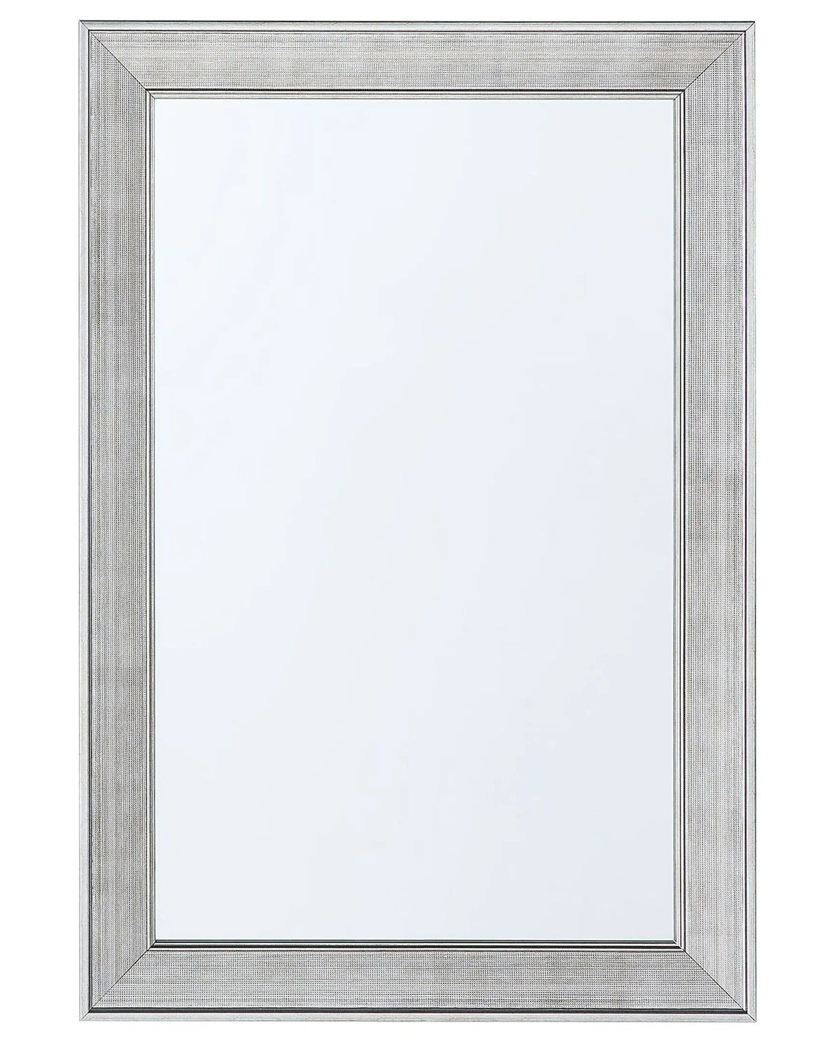 Wall Hanging Mirror Brown 61 x 91 cm Vertical Living Room Bedroom Dresser Gesso Finish Beliani