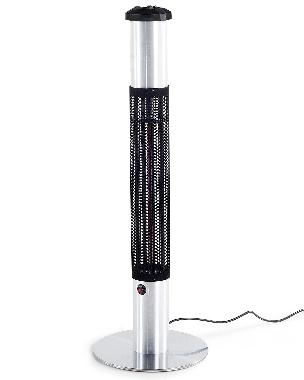 Patio Heater Black Metal 110H cm Freestanding Built-In Ashtray 1500W Beliani