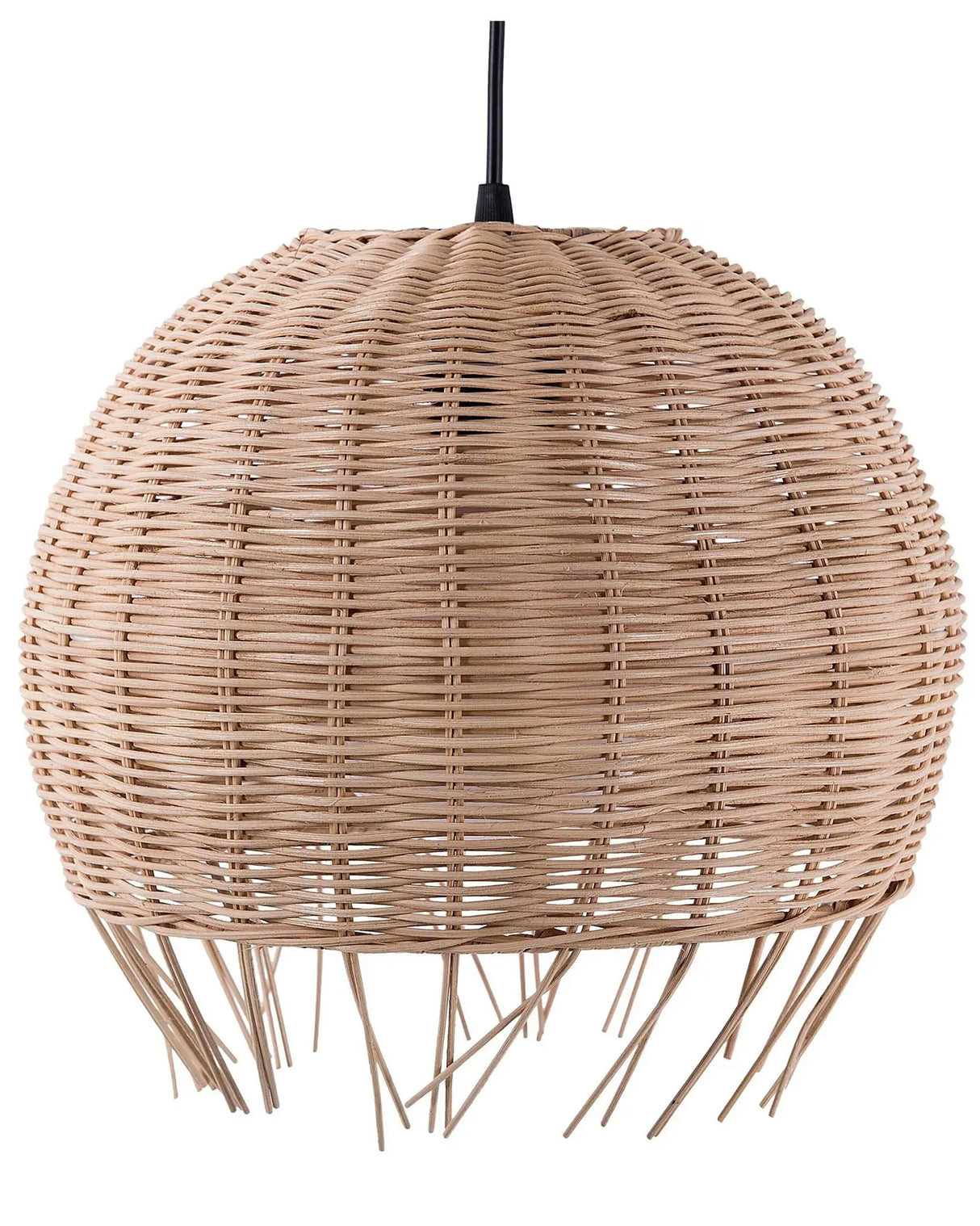 Pendant Lamp Brown Rattan Dome Shape Boho Eclectic Beliani