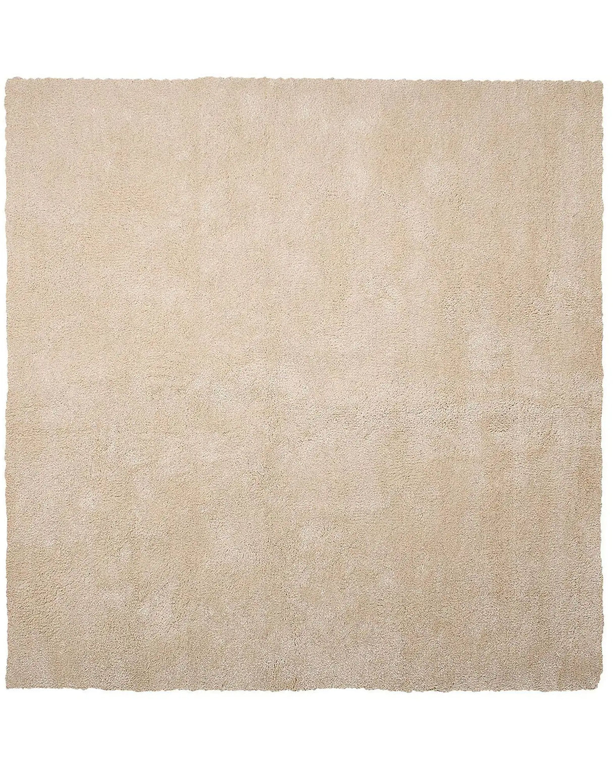 Shaggy Area Rug Beige 200 x 200 cm Modern High-Pile Machine-Tufted Square Carpet Beliani